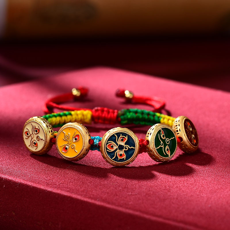 Ethnic Fashion Way - Bracciale tibetano corda intrecciata a mano