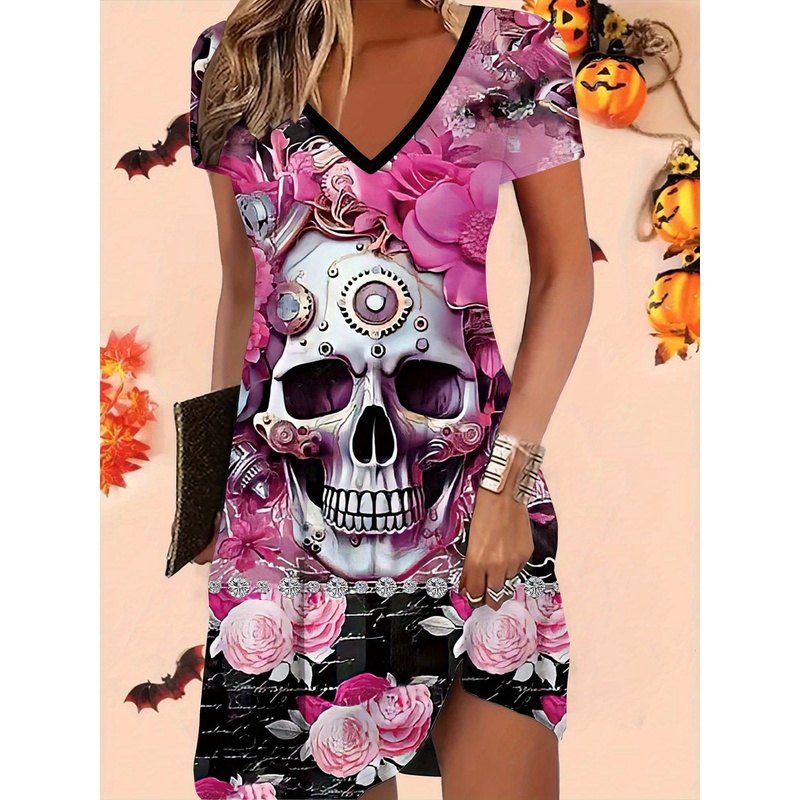 Y2K Ethnic Fashion - Stampa direzionale di Halloween con motivo