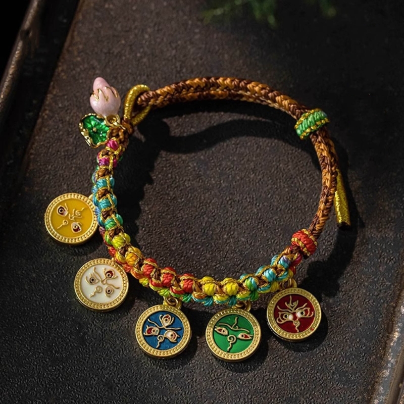 Ethnic Fashion Way - Braccialetto tibetano fatto a mano corda