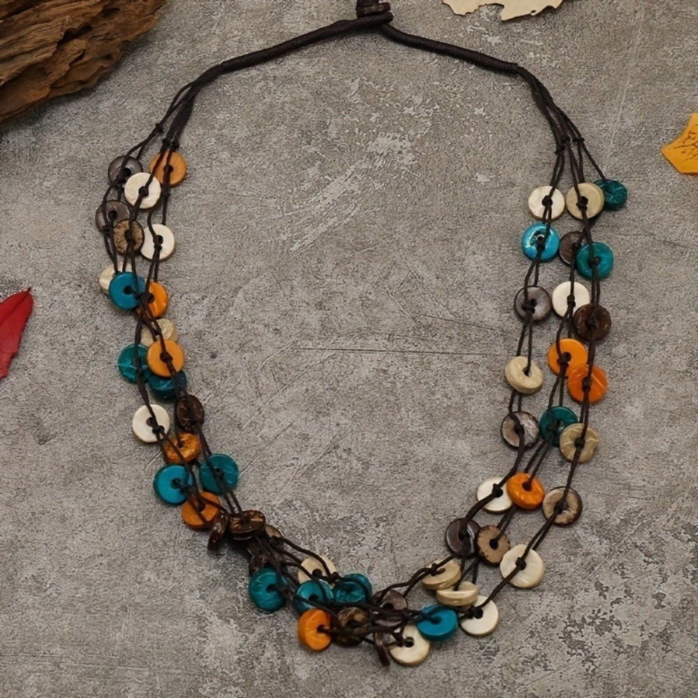 Y2K Ethnic Fashion - Collana Etnica Bohemien con Perline Colorate,