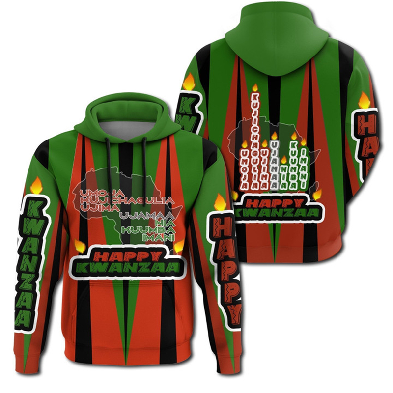 African Kwanzaa Hoodies 3D Pri - Y2K Ethnic Fashion recensione e prezzo